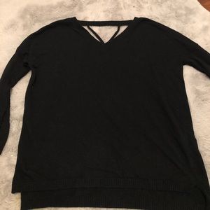 Sweater with open cross cross back